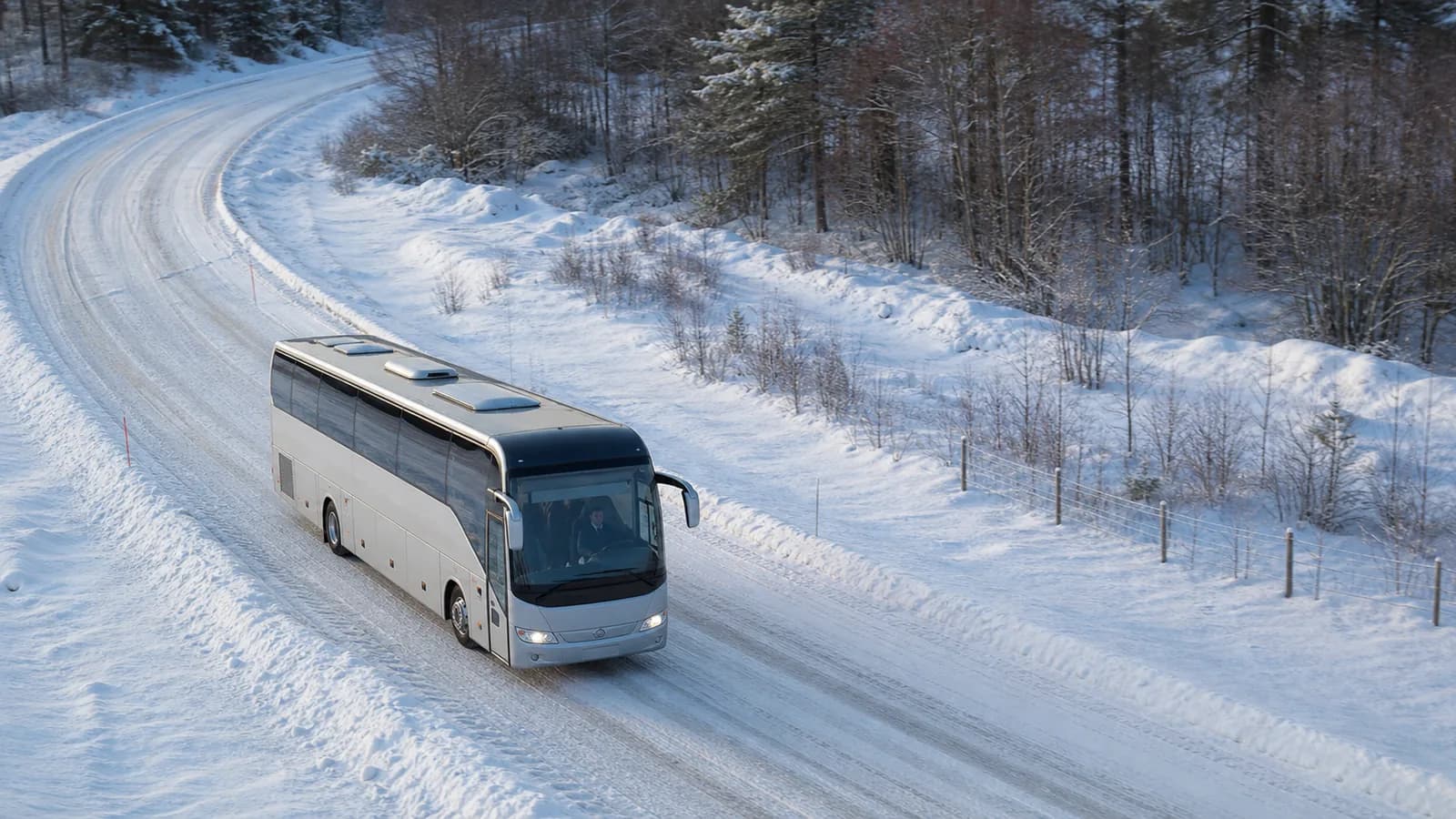 Vinterkörning med buss: grepp, sikt och resenärer
