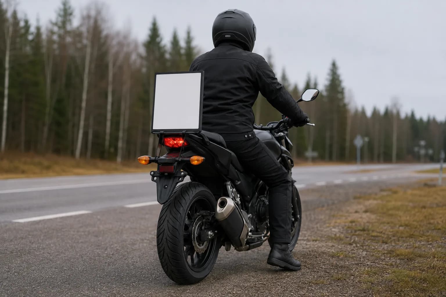 Trafiksituation på motorcykel